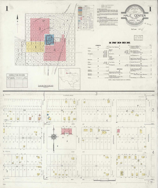 Hale Center Texas 1933 - Fire Insurance Index - Old Map Reprint Hale Center Texas 1933 - Fire Insurance Index - Old Map Reprint