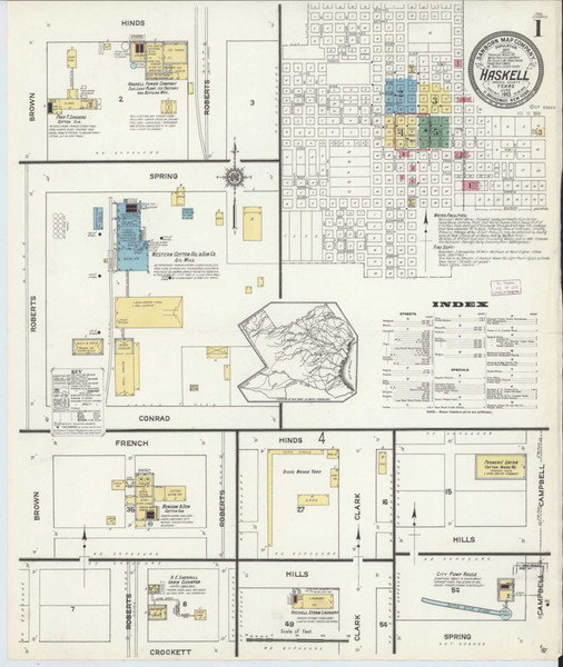 Haskell Texas 1913 - Fire Insurance Index - Old Map Reprint Haskell Texas 1913 - Fire Insurance Index - Old Map Reprint