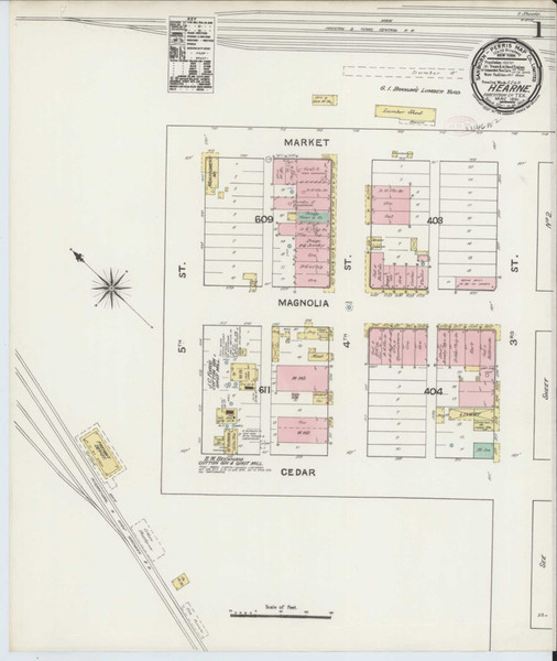 Hearne Texas 1891 - Fire Insurance Index - Old Map Reprint