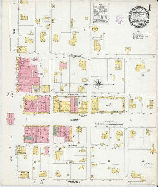 Henderson Texas 1901 - Fire Insurance Index - Old Map Reprint Henderson Texas 1901 - Fire Insurance Index - Old Map Reprint