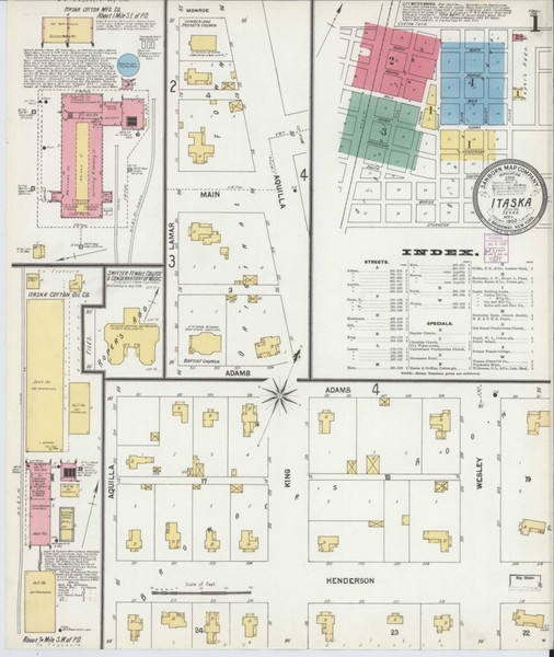 Itasca Texas 1902 - Fire Insurance Index - Old Map Reprint