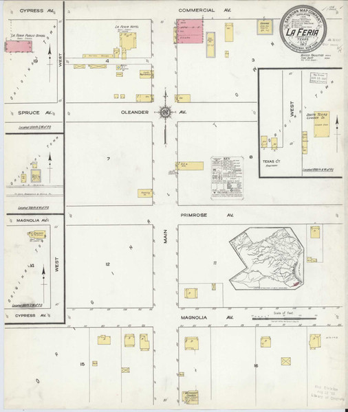 La Feria Texas 1917 - Fire Insurance Index - Old Map Reprint La Feria Texas 1917 - Fire Insurance Index - Old Map Reprint
