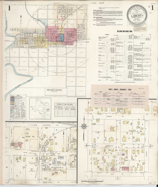 Liberty Texas 1945 - Fire Insurance Index - Old Map Reprint Liberty Texas 1945 - Fire Insurance Index - Old Map Reprint