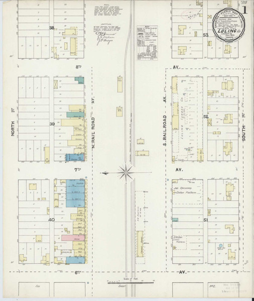 Luling Texas 1891 - Fire Insurance Index - Old Map Reprint