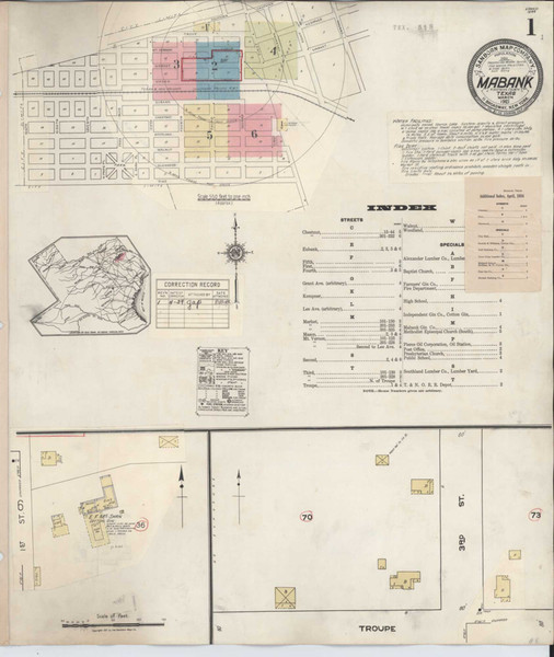 Mabank Texas 1934 - Fire Insurance Index - Old Map Reprint Mabank Texas 1934 - Fire Insurance Index - Old Map Reprint