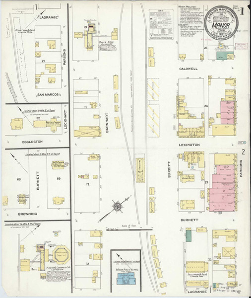 Manor Texas 1910 - Fire Insurance Index - Old Map Reprint Manor Texas 1910 - Fire Insurance Index - Old Map Reprint