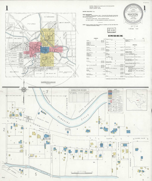 Mason Texas 1936 - Fire Insurance Index - Old Map Reprint Mason Texas 1936 - Fire Insurance Index - Old Map Reprint