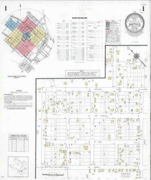 Mathis Texas 1950 - Fire Insurance Index - Old Map Reprint Mathis Texas 1950 - Fire Insurance Index - Old Map Reprint