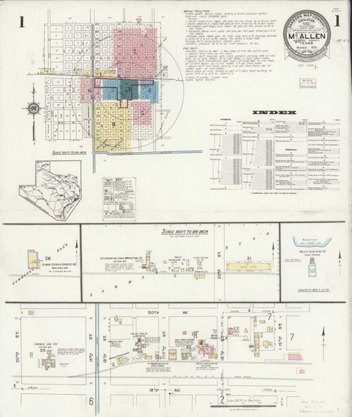 Mcallen Texas 1925 - Fire Insurance Index - Old Map Reprint Mcallen Texas 1925 - Fire Insurance Index - Old Map Reprint