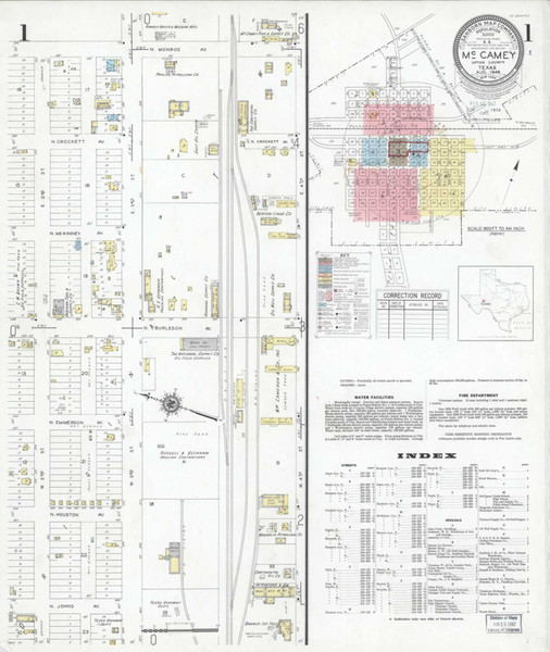 Mccamey Texas 1946 - Fire Insurance Index - Old Map Reprint Mccamey Texas 1946 - Fire Insurance Index - Old Map Reprint