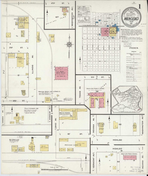Mercedes Texas 1917 - Fire Insurance Index - Old Map Reprint Mercedes Texas 1917 - Fire Insurance Index - Old Map Reprint