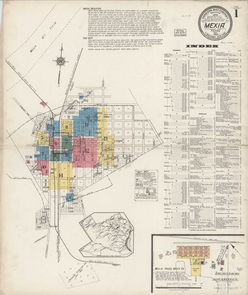 Mexia Texas 1922 - Fire Insurance Index - Old Map Reprint