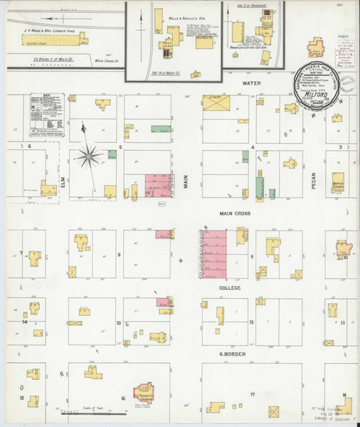 Milford Texas 1900 - Fire Insurance Index - Old Map Reprint Milford Texas 1900 - Fire Insurance Index - Old Map Reprint