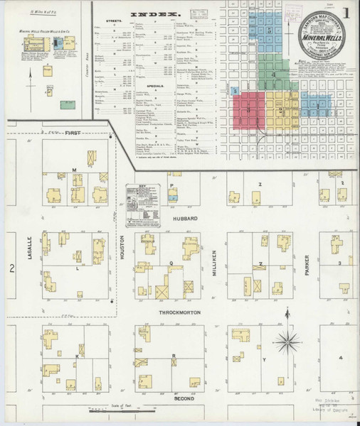 Mineral Wells Texas 1904 - Fire Insurance Index - Old Map Reprint Mineral Wells Texas 1904 - Fire Insurance Index - Old Map Reprint