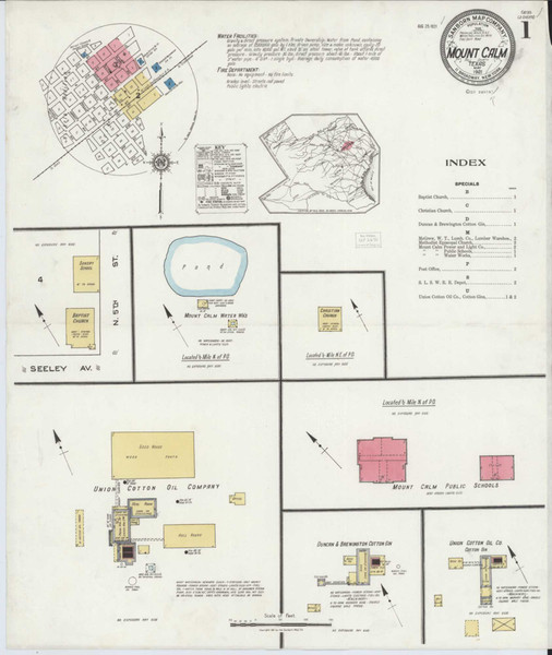 Mount Calm Texas 1921 - Fire Insurance Index - Old Map Reprint Mount Calm Texas 1921 - Fire Insurance Index - Old Map Reprint