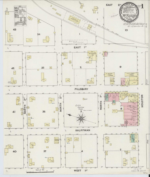 Mount Pleasant Texas 1891 - Fire Insurance Index - Old Map Reprint Mount Pleasant Texas 1891 - Fire Insurance Index - Old Map Reprint