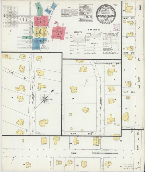 Mount Pleasant Texas 1906 - Fire Insurance Index - Old Map Reprint Mount Pleasant Texas 1906 - Fire Insurance Index - Old Map Reprint