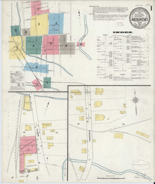 Nacogdoches Texas 1912 - Fire Insurance Index - Old Map Reprint Nacogdoches Texas 1912 - Fire Insurance Index - Old Map Reprint