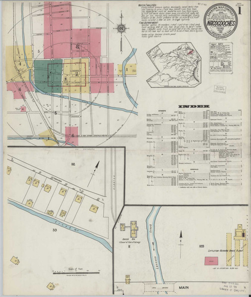 Nacogdoches Texas 1921 - Fire Insurance Index - Old Map Reprint Nacogdoches Texas 1921 - Fire Insurance Index - Old Map Reprint