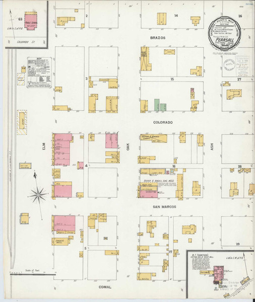 Pearsall Texas 1900 - Fire Insurance Index - Old Map Reprint Pearsall Texas 1900 - Fire Insurance Index - Old Map Reprint
