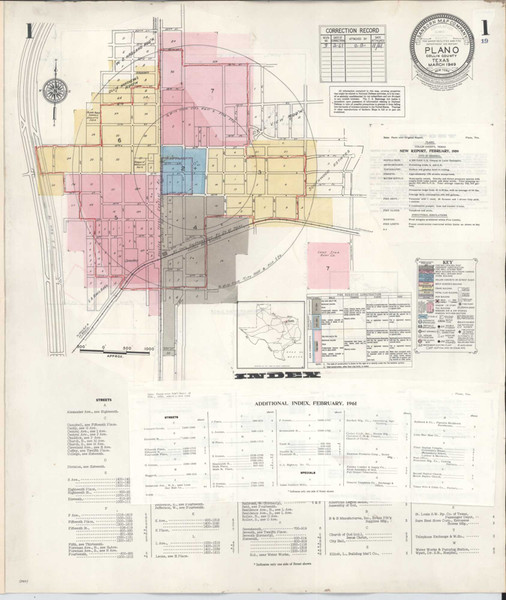 Plano Texas 1961 - Fire Insurance Index - Old Map Reprint Plano Texas 1961 - Fire Insurance Index - Old Map Reprint