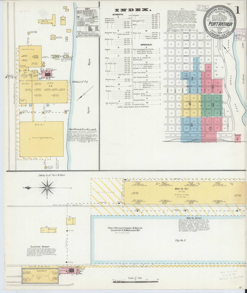Port Arthur Texas 1904 - Fire Insurance Index - Old Map Reprint Port Arthur Texas 1904 - Fire Insurance Index - Old Map Reprint