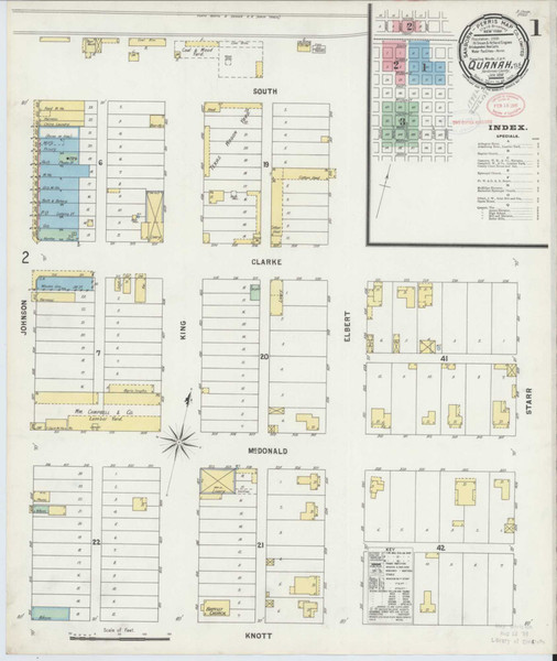 Quanah Texas 1898 - Fire Insurance Index - Old Map Reprint Quanah Texas 1898 - Fire Insurance Index - Old Map Reprint