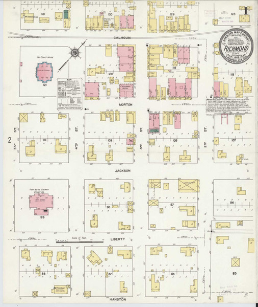 Richmond Texas 1909 - Fire Insurance Index - Old Map Reprint Richmond Texas 1909 - Fire Insurance Index - Old Map Reprint