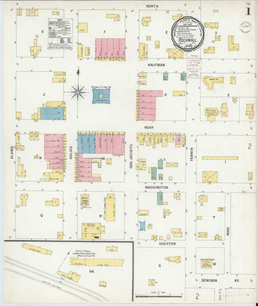 Rockwall Texas 1900 - Fire Insurance Index - Old Map Reprint Rockwall Texas 1900 - Fire Insurance Index - Old Map Reprint