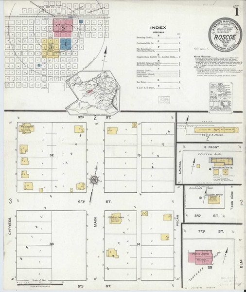 Roscoe Texas 1921 - Fire Insurance Index - Old Map Reprint