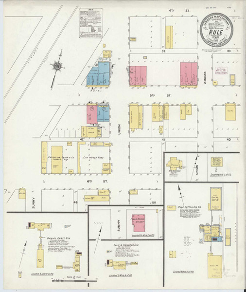 Rule Texas 1911 - Fire Insurance Index - Old Map Reprint Rule Texas 1911 - Fire Insurance Index - Old Map Reprint