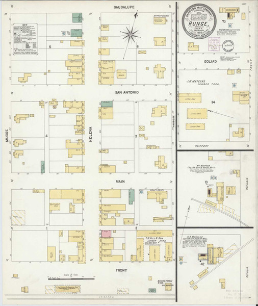 Runge Texas 1902 - Fire Insurance Index - Old Map Reprint