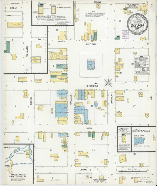 San Saba Texas 1902 - Fire Insurance Index - Old Map Reprint San Saba Texas 1902 - Fire Insurance Index - Old Map Reprint