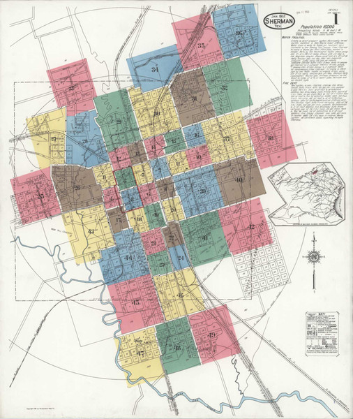 Sherman Texas 1922 - Fire Insurance Index - Old Map Reprint Sherman Texas 1922 - Fire Insurance Index - Old Map Reprint