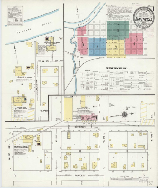 Smithville Texas 1909 - Fire Insurance Index - Old Map Reprint Smithville Texas 1909 - Fire Insurance Index - Old Map Reprint