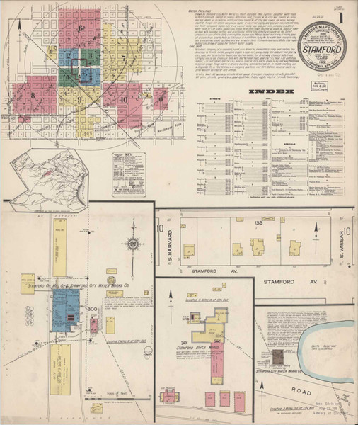 Stamford Texas 1922 - Fire Insurance Index - Old Map Reprint