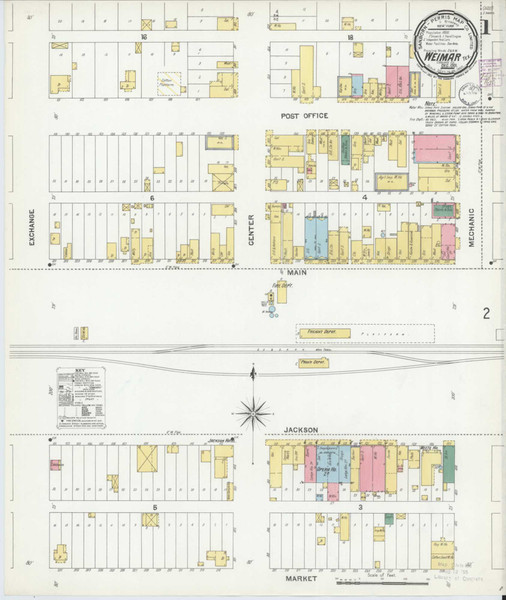 Weimar Texas 1901 - Fire Insurance Index - Old Map Reprint