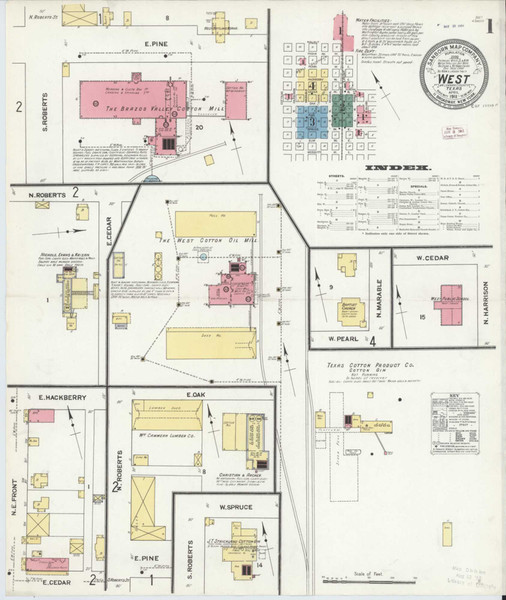 West Texas 1911 - Fire Insurance Index - Old Map Reprint West Texas 1911 - Fire Insurance Index - Old Map Reprint