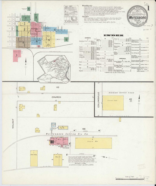 Whitesboro Texas 1915 - Fire Insurance Index - Old Map Reprint Whitesboro Texas 1915 - Fire Insurance Index - Old Map Reprint