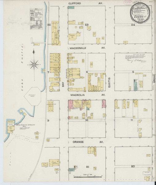 Eustis Florida 1890 - Fire Insurance Index - Old Map Reprint
