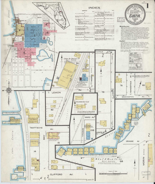 Eustis Florida 1917 - Fire Insurance Index - Old Map Reprint