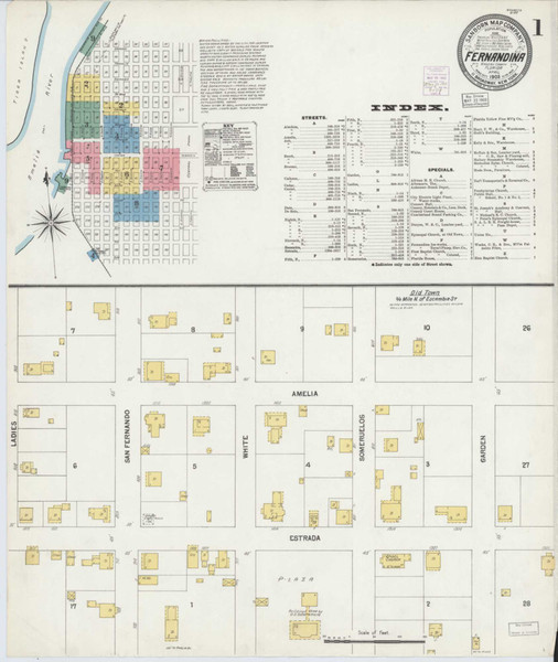 Fernandina Florida 1903 - Fire Insurance Index - Old Map Reprint