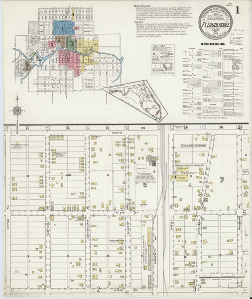 Fort Lauderdale Florida 1918 - Fire Insurance Index - Old Map Reprint