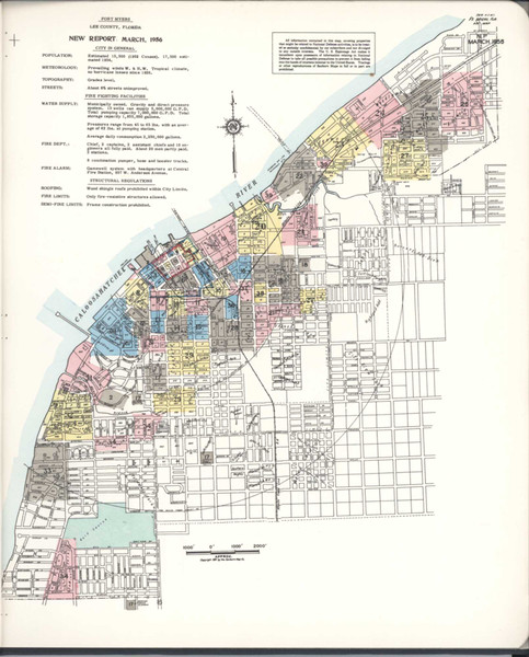 Fort Myers Florida 1956 - Fire Insurance Index - Old Map Reprint Fort Myers Florida 1956 - Fire Insurance Index - Old Map Reprint