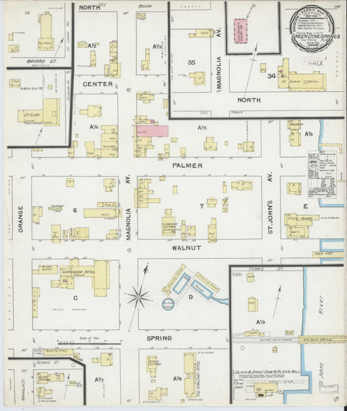 Green Cove Springs Florida 1892 - Fire Insurance Index - Old Map Reprint