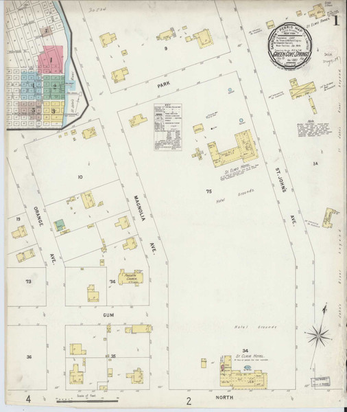 Green Cove Springs Florida 1897 - Fire Insurance Index - Old Map Reprint