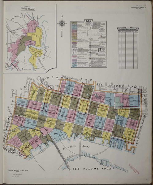 Jacksonville Florida 1949 V1A - Fire Insurance Index - Old Map Reprint