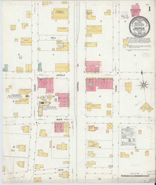 Jasper Florida 1909 - Fire Insurance Index - Old Map Reprint