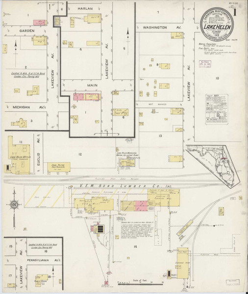 Lake Helen Florida 1915 - Fire Insurance Index - Old Map Reprint