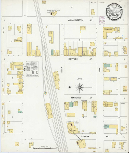 Lakeland Florida 1901 - Fire Insurance Index - Old Map Reprint